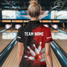 Load image into Gallery viewer, Custom Red&amp;Black Bowling Shirts for Men Women Team Bowling Polo and Quarter Zip MBL97