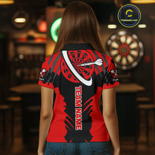 Load image into Gallery viewer, Red Darts Shirt With Claw Mark Design - Custom Team &amp; Name Shirt For Women NYN0339
