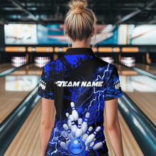 Load image into Gallery viewer, Blue Thunder Lightning Bowling Shirt Custom Colorful Bowling Jersey Men Women Team MBL67