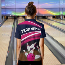 Load image into Gallery viewer, Custom Pink Bowling Jersey Bowling Team Shirts For Women Bowling League Polo &amp; 1/4 Zip HNT163