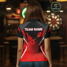 Load image into Gallery viewer, Flaming Dart Arrow In 180 Score Women's Darts Shirt - Custom Name For Dart Players NYN0421