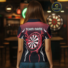 Load image into Gallery viewer, Women’s Custom Dart Shirt, Red-To-Black Color With Lightning Dartboard Dart Jersey NYN0247