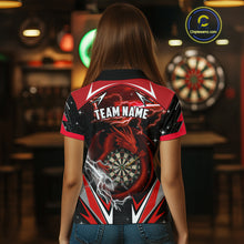 Load image into Gallery viewer, Personalized Dragon Dart Shirts For Women – Custom Thunder Red Darts Team Jerseys Polo &amp; Quarter Zip TDM4037