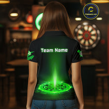 Load image into Gallery viewer, Custom Women's Darts Jersey Green Lightning Dartboard With Halftone Pattern NYN0276