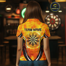 Load image into Gallery viewer, Women's Custom Darts Team Shirts With Explosive Flame Dartboard And Geometric Shapes NYN0298