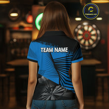 Load image into Gallery viewer, Custom Women's Darts Shirt With Silver Dart Arrows Hitting Dartboard, Darts Jersey NYN0285