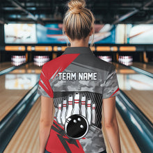 Load image into Gallery viewer, Red Camo Bowling Shirts for Women Men Custom Team Bowling Polo &amp; 1/4 Zip Shirt MBL61