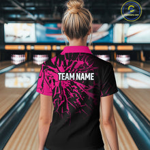 Load image into Gallery viewer, Custom Pink Bowling Shirt Blue for Men Women and Team Bowling Jerseys MBL102
