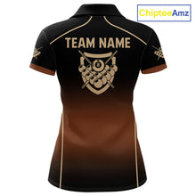 Load image into Gallery viewer, Black And Brown 8 Ball Pool Women Billiard Polo &amp; 1/4-Zip Shirt Custom Billiard Balls Jerseys NYN2442