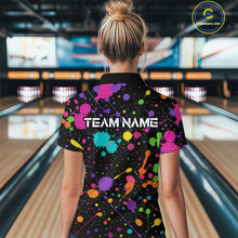 Load image into Gallery viewer, Colorful Watercolor Bowling Shirt for Men Women Custom Team Bowling Polo &amp; Quarter Zip MBL98