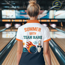 Load image into Gallery viewer, Personalized Flame Bowling Shirt Polo Bowling Summer with Team Name Gift for Bowlers QZT697