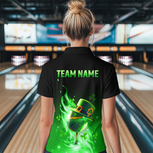 Load image into Gallery viewer, Custom Bowling Shirt Unisex Green Shamrock Lucky Clover Polo Bowling Jersey QZT624