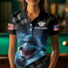 Load image into Gallery viewer, Funny Blue Shark Ball Pool Billiard for Women Billiard Shirts Polo &amp; 1/4 Zip Shirt Team NNT18