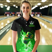 Load image into Gallery viewer, Custom Bowling Shirt Unisex Green Shamrock Lucky Clover Polo Bowling Jersey QZT624
