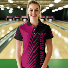 Load image into Gallery viewer, Custom Pink Bowling Shirts for Men Women Team Bowling Polo &amp; 1/4 Zip Shirt MBL48