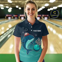Load image into Gallery viewer, Custom Dolphin Bowling Shirt Summer Bowling Team League Polo Bowling Outfit QZT699