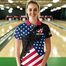 Load image into Gallery viewer, Custom American Bowling Polo Shirt for Men &amp; Women Eagle Bowling Jersey Team League Black BDT548
