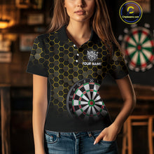 Load image into Gallery viewer, Funny Bee Hexagon Dart Shirts For Women – Custom Darts Team Polo &amp; Quarter Zip Jerseys TDM4003