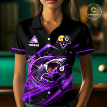 Load image into Gallery viewer, Purple 8 Ball &amp; 9 Ball Pool Billiard Shark Polo &amp; Quarter Zip For Women Custom Team Billiard Jerseys TDM4088