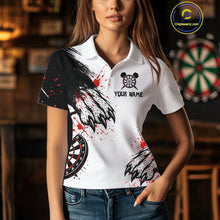 Load image into Gallery viewer, Colorful Splashed Tiger &amp; Dartboard Women's Darts Shirt - Custom Name For Darts Jersey NYN0427