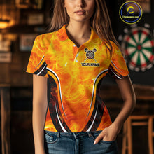 Load image into Gallery viewer, Women's Custom Darts Team Shirts With Explosive Flame Dartboard And Geometric Shapes NYN0298