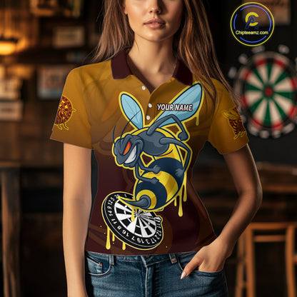 Ferocious Bee Dartboard 3D Funny Darts Shirt For Women - Custom Name & Team Jersey NYN0672