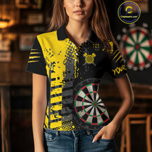 Load image into Gallery viewer, Women's Custom Darts Shirt With Fierce Tiger And Yellow Grunge Splatter NYN0258