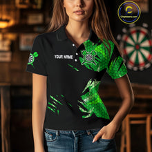 Load image into Gallery viewer, Custom Women's Darts Jersey Green Lightning Dartboard With Halftone Pattern NYN0276