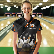 Load image into Gallery viewer, Orange Bowling Shirts for Men Women Team Custom Bowling Polo &amp; Quarter Zip Shirt MBL71