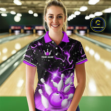 Load image into Gallery viewer, Purple Dragon Flaming Bowling Shirt for Men and Women Custom Bowling Jersey for Team MBL87