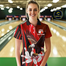 Load image into Gallery viewer, Custom Red Eagle Bowling Shirt for Men Women Team Bowling Polo Shirts &amp; 1/4 Zip MBL95