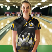 Load image into Gallery viewer, Yellow Bowling Shirts for Men Women Team Custom Bowling Polo &amp; Quarter Zip Shirt MBL71