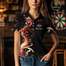 Load image into Gallery viewer, Women's Custom Darts Shirt With Fiery Butterfly Drift Flowers &amp; Golden Dartboards NYN0288