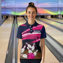 Load image into Gallery viewer, Custom Pink Bowling Jersey Bowling Team Shirts For Women Bowling League Polo &amp; 1/4 Zip HNT163