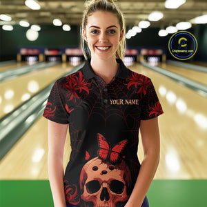 Skull Halloween Team Shirt Custom Horror Bowling Jersey for Women Bowling League Bowling Outfit QZT734