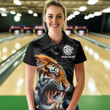Load image into Gallery viewer, Custom Tiger Bowling Shirt Tiger Bowling Team League Unisex Quarter-Zip Bowling Outfit QZT638
