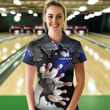 Load image into Gallery viewer, Custom Eagle Blue Bowling Shirt for Men Women Team Eagle Bowling Jersey Shirts MBL77