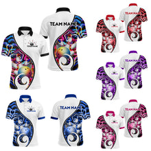 Load image into Gallery viewer, Custom Bowling Team Polo Shirts for Men - Personalized Abstract Bowling Jersey YYD0079
