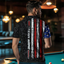 Load image into Gallery viewer, American Flag Billiard Jerseys 8 Ball Pool Billiard Shirts for Men Polo &amp; 1/4 Zip Shirt NNT05