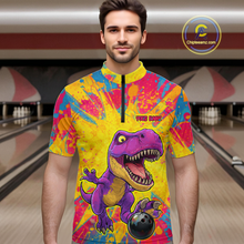 Load image into Gallery viewer, Custom Graffiti Dinosaur Bowling Jersey for Men Unisex Bowling Shirts for Team Polo &amp; 1/4 Zip HNT240