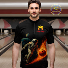 Load image into Gallery viewer, Astronaut Bowling Shirts for Women Men Team Custom Galaxy Bowling Polo and 1/4 Zip MBL171
