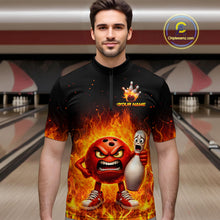 Load image into Gallery viewer, Flaming Bowling Shirts for Team Women Men Bowling Polo &amp; 1/4 Zip Shirt Custom MBL244
