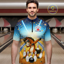 Load image into Gallery viewer, Funny Horse Bowling Jersey for Men Custom Bowling Team Shirts Bowling League Polo &amp; 1/4 Zip HNT182