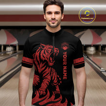 Load image into Gallery viewer, Red Tiger Bowling Shirts for Team Men Women Custom Bowling Jersey Polo &amp; Quarter Zip Shirt MBL188