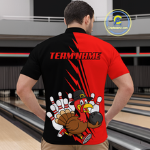 Load image into Gallery viewer, Red Turkey Bowling Shirts for Women Men Team Custom Bowling Jerseys Thanksgiving MBL180
