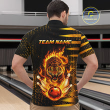Load image into Gallery viewer, Custom Flame Tiger Bowling Team Jersey Bowling Shirt for Men Bowling League Polo &amp; 1/4 Zip HNT201