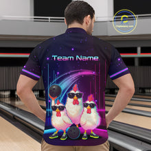 Load image into Gallery viewer, Neon Funny Family of Three Chicken Bowling Team Shirt for Men Bowling League Jersey QZT761