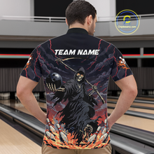 Load image into Gallery viewer, Custom Grim Reaper Flame Bowling Jersey for Men Bowling Team Shirts Polo &amp; 1/4 Zip HNT193