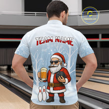 Load image into Gallery viewer, Funny Beer Santa Christmas Custom Bowling Jersey for Men Bowling Team Shirts Polo &amp; 1/4 Zip HNT141