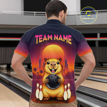 Load image into Gallery viewer, Custom Retro Capybara Bowling Jersey for Men Bowling Team Shirts Bowling Polo &amp; 1/4 Zip HNT260